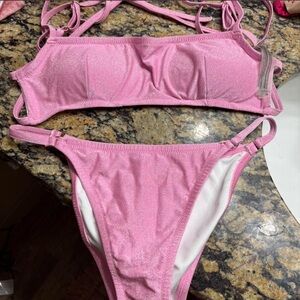 BRAND NEW VICTORIA SECRET PINK SPARKLY BIKINI